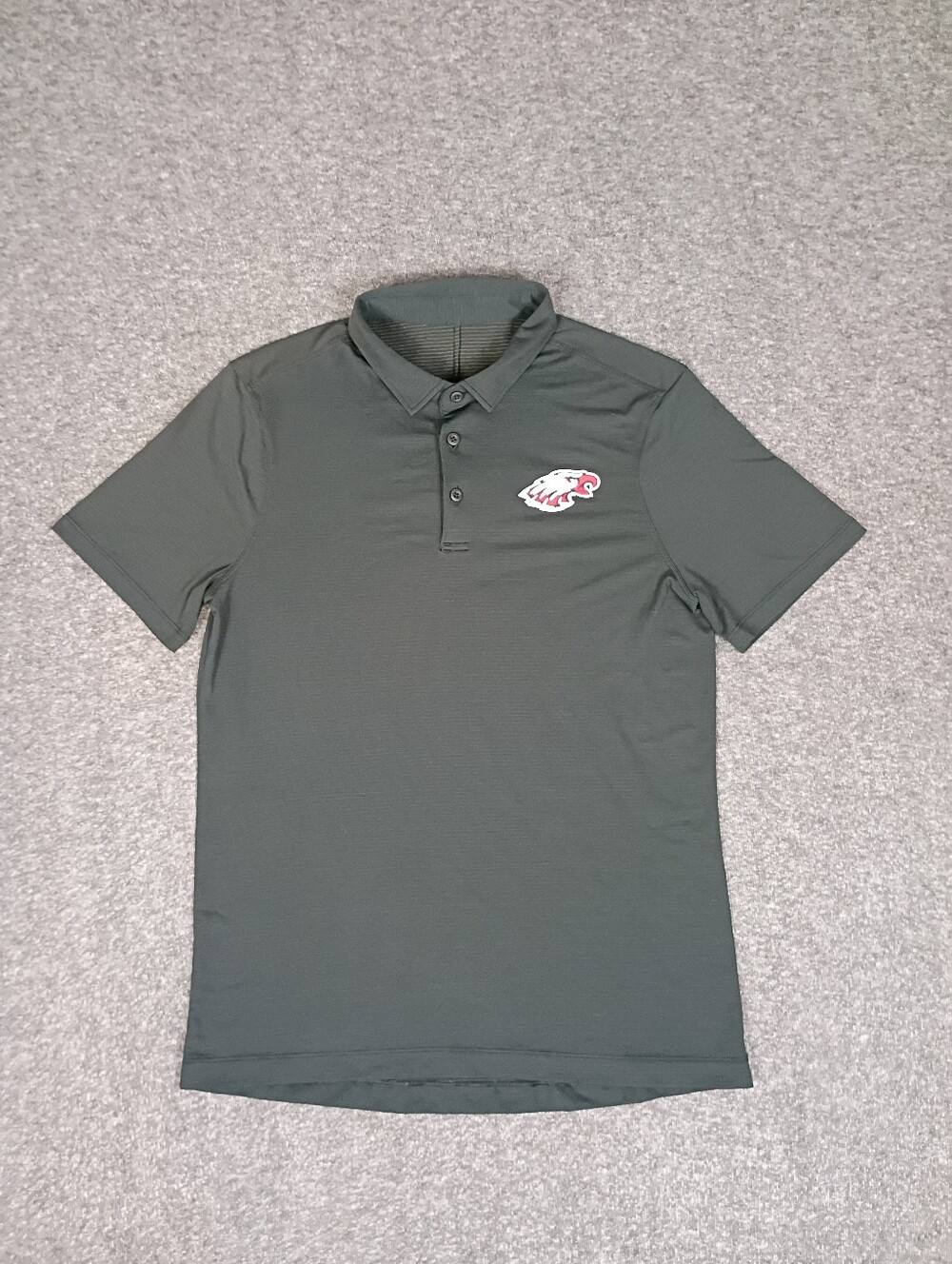 Lululemon Evolution Mens M Golf Tennis Casual Polo  Black  Argyle Eagle Football